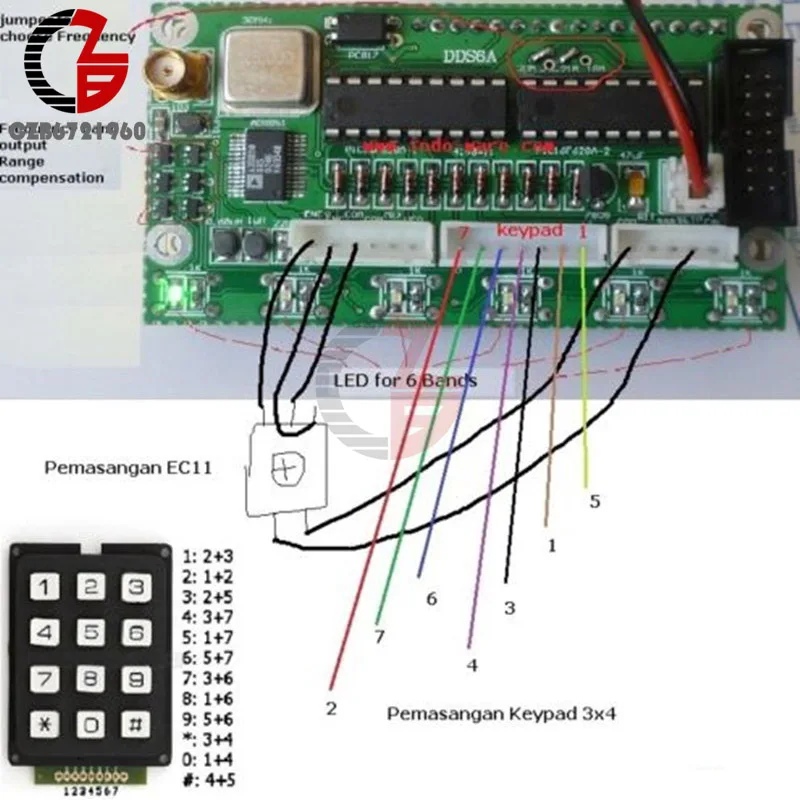 DIY KIT 0-55 МГц ЖК-дисплей DDS генератор сигналов модуль на основе AD9850 генератор частоты DDS функция генератор сигналов