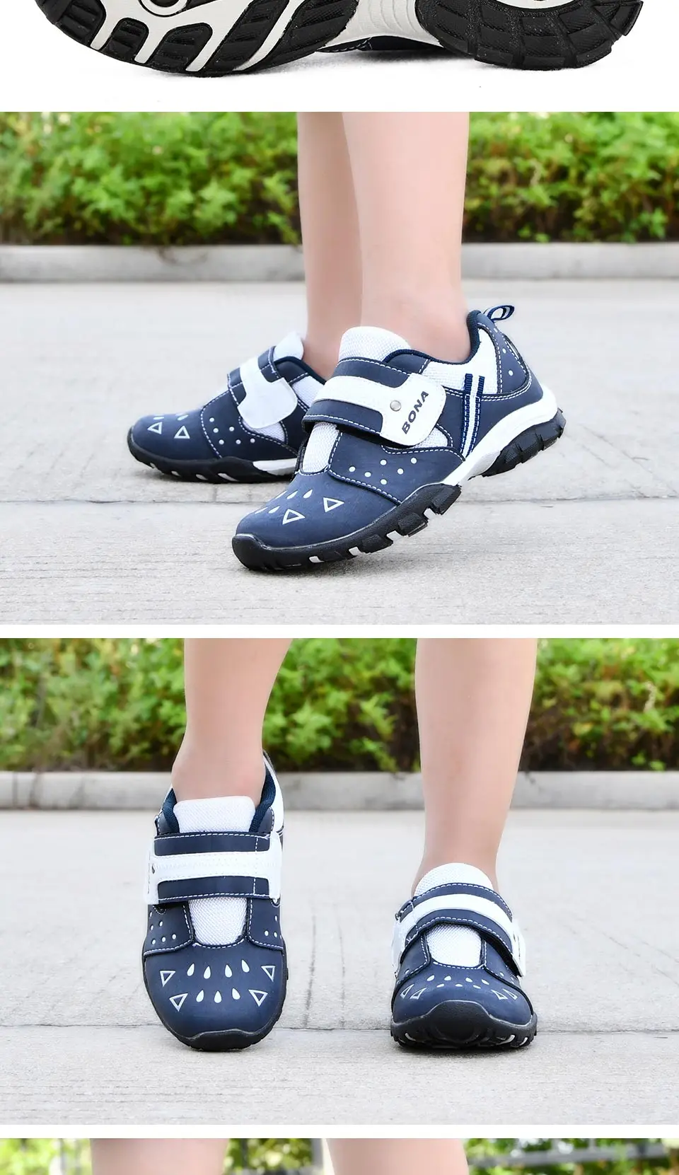 Meninas de Lazer Bona Novo Estilo Moda Crianças Sapatilhas Malha Sintética Meninos Sapatos Casuais Sapatos Hook & Loop Rápido Frete Grátis 13 malha sintética meninos sapatos casuais hook &