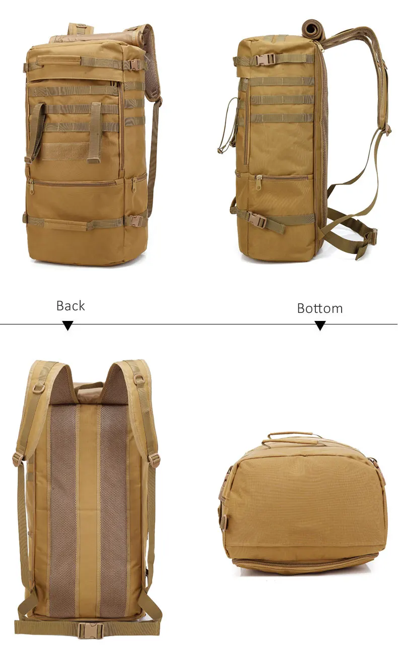 Bolsa de Caça Náilon à Prova Bolsa de Esportes ao ar Livre Militar Tático Acampamento Portátil Molle Mochila Oxford Dwaterproof Água 60l 20 Ao ar livre 60l militar tático saco