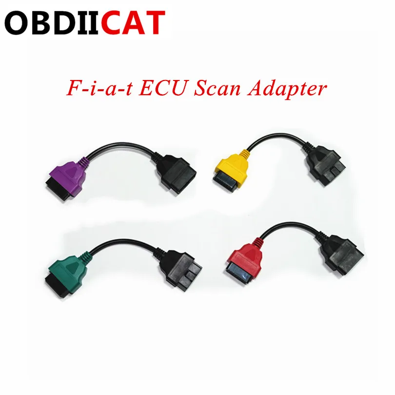 

(4 Pieces/ Set) for Fi---at Ecu Adaptor Fi---at Connector 16pin Cable OBD2 16Pin 16 Pin OBD Cable for F-i-at Four Colors