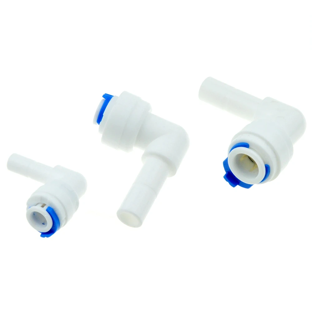 

RO Water Plastic Pipe Fitting Elbow 1/4" 3/8" Hose Connection To 1/4" 3/8" Pipe Reverse Osmosis Aquarium System Quick Coupling