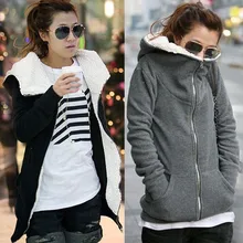 ZANZEA Women Autumn Winter Warm Thick Fleece Coat Hooded Zipper Jacket Outerwear Hoodies Female Casual Sweatshirt