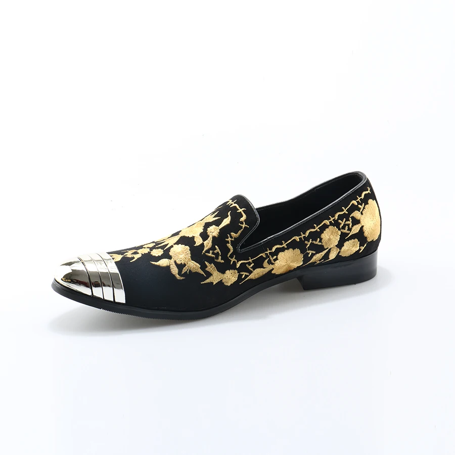 Designer Chaussures Marée Paresseux Mocassins Or Floral 1 Métal Pointu As Fumeur Mode Homme Slip 2 Sur as Pic Chaude Bout Appartements Occasionnels Pantoufles Okhotcn wnqUtCvY
