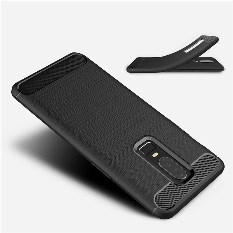 cheap TOHONCASE For Oneplus 6 Case Cover Soft Silicon Case TPU Back Cover Carbon Fiber Case For Oneplus 6 Phone Case Fundas Back Cover