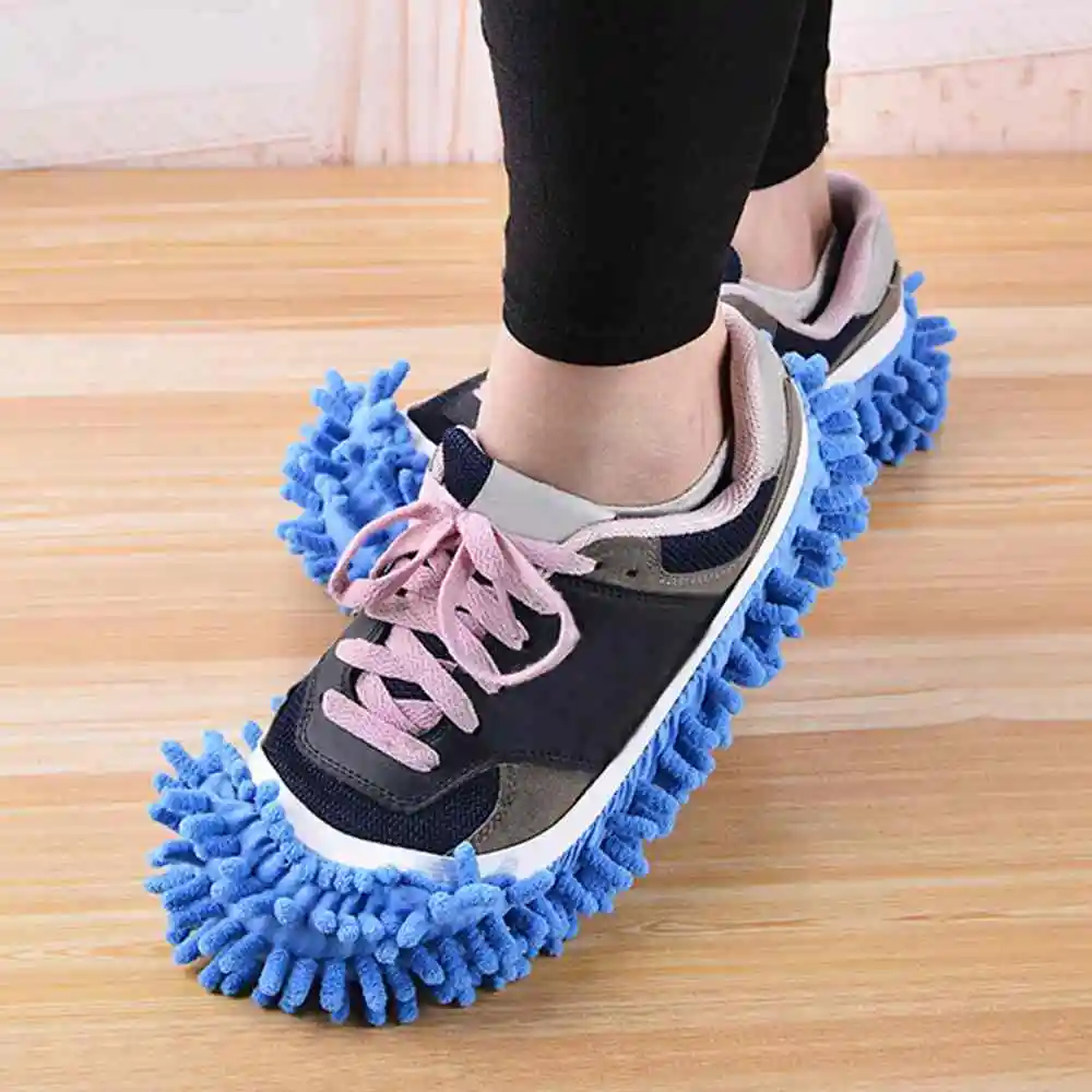 

2 pieces/set Home Mop Sweep Floor Cleaning Cloth Household Cloth Soft Home Floor Cleaning Slipper Shoes Covers Drag Mop Colourfu