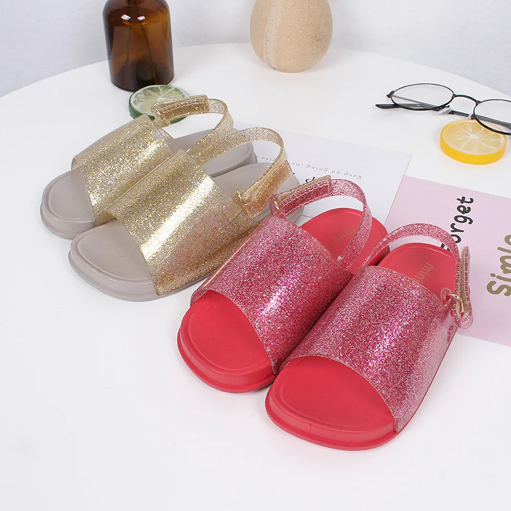 

Children's Jelly Shoes 2019 Summer Kids Sandals Party For Little Girls Baby Toddler Solid Beach Children's Flat Shoes P30