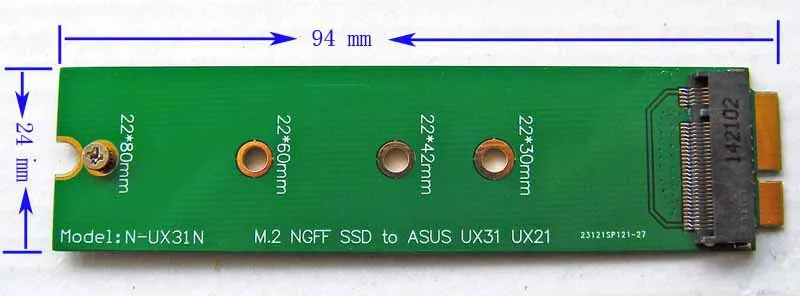 

30 piece M.2 NGFF SSD adapter card as sd5se2-128G sd5se2-256G SDSA5JK-128G SDSA5JK-256G ADATA XM11 for Zenbook UX31 UX21 UX51VZ