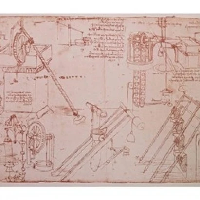 Studies of Hydraulic Devices Poster Print by Leonardo Da Vinci (24 x 18)