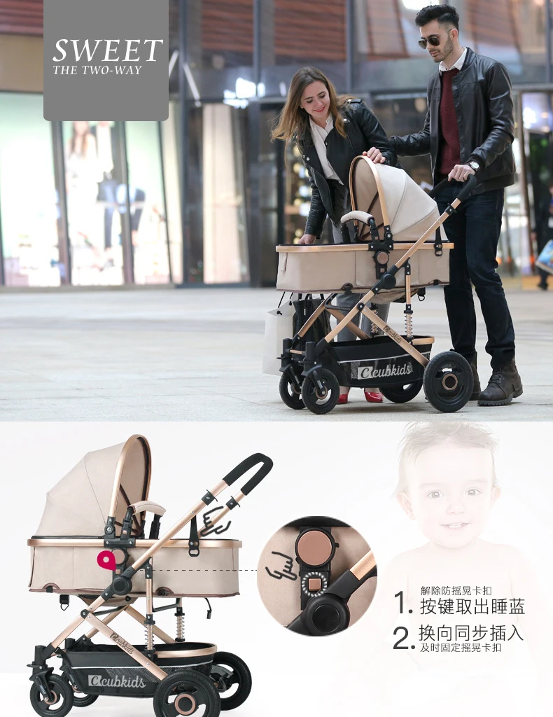 3-In-1 Lightweight Cool Pram 4 Wheel Foldable Doll Double Pushchair Twin Newborn Baby Stroller