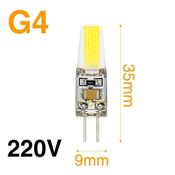 5 шт. Смарт G4 G9 светодиодный COB лампада 3 Вт DC 12 В AC 220 В лампа заменить галогенные лампы светодиодный светильник для Люстра-прожектор хрустальный светильник - Испускаемый цвет: G4 3W 220V