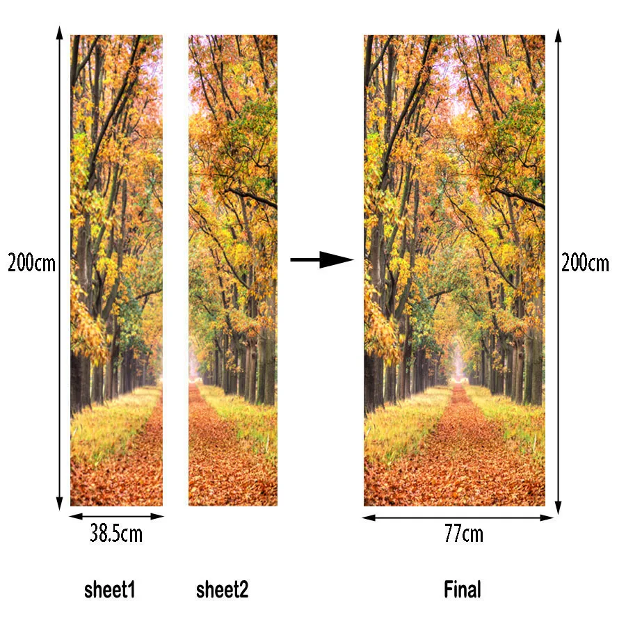 Наклейки на стену, двери для дома, двери для гостиной, для детей, для комнаты виниловые наклейки с золотыми осенними листьями, настенные наклейки