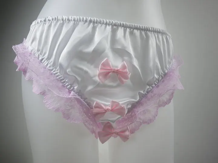 abdl really cute satin sissy three large bows on and pants