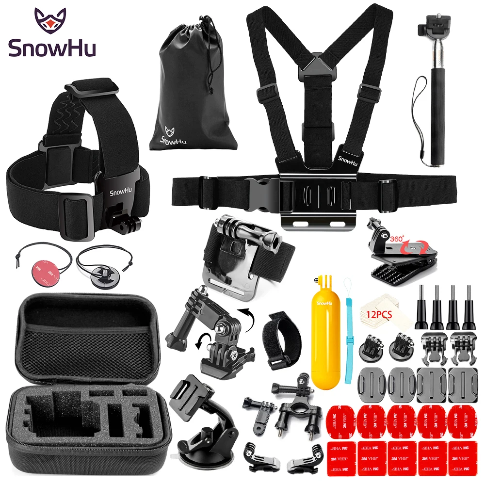 SnowHu Flat Curved Surface Base Mount with 3M Adhesive Sticker For Gopro Hero 9 8 7 6 5 Session SJCAM for Go Pro Accessory GS89 |
