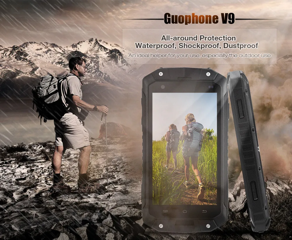 Телефон GuoPhone V9 V9 PRO с IP68 MTK6580 Android 5,1 3G GPS AGPS 4,5 дюймов экран ударопрочный водонепроницаемый смартфон