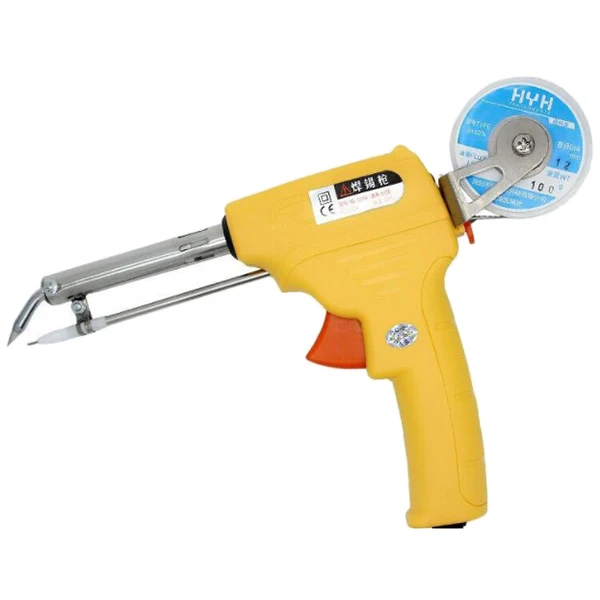 

220V Manual Yellow Tin Gun Suction Tin Device Electric Welding Gun Tool 60W Automatic Send Tin Soldering Iron Gun Solder Tool