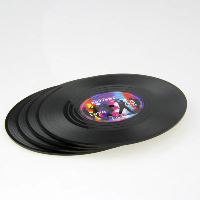 6 шт./компл. записи CD чашки Coaster держатель для напитков коврик виниловый коврик для посуды полезные напитки Coaster Кухня аксессуары