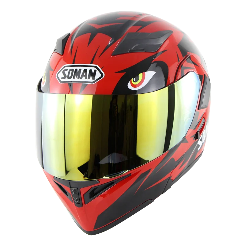 Red Skyeye color Doule Lens motorcycle casco capacetes Motorbike Helmet