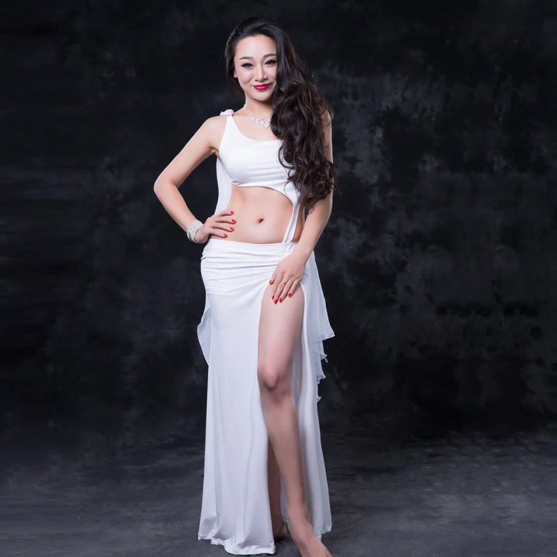 

Sexy wholesale belly dance clothes women belly dancing 3pcs set (top+skirt+veil) girls belly dance clothes suit M/L fashion set