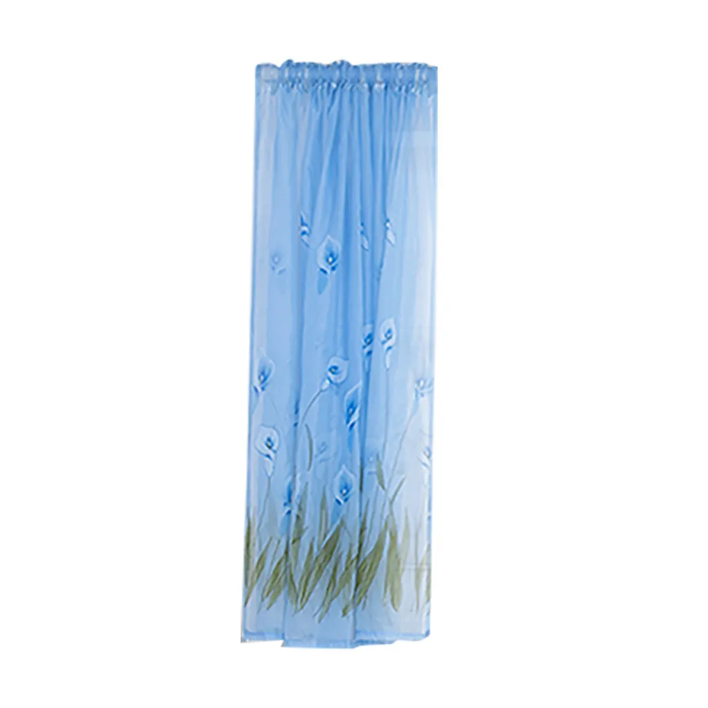 1 ткань современный Daffodil цветок тюль шторы занавеска для разделения комнат комнаты s Для Гостиная украшения дома 100x130 см - Цвет: Blue