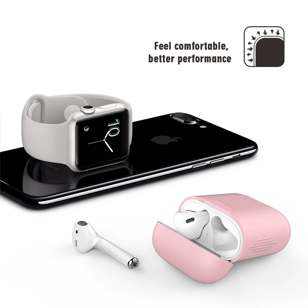 Силиконовый чехол для беспроводных Bluetooth наушников AirPods из ТПУ Apple Air Pods защитный
