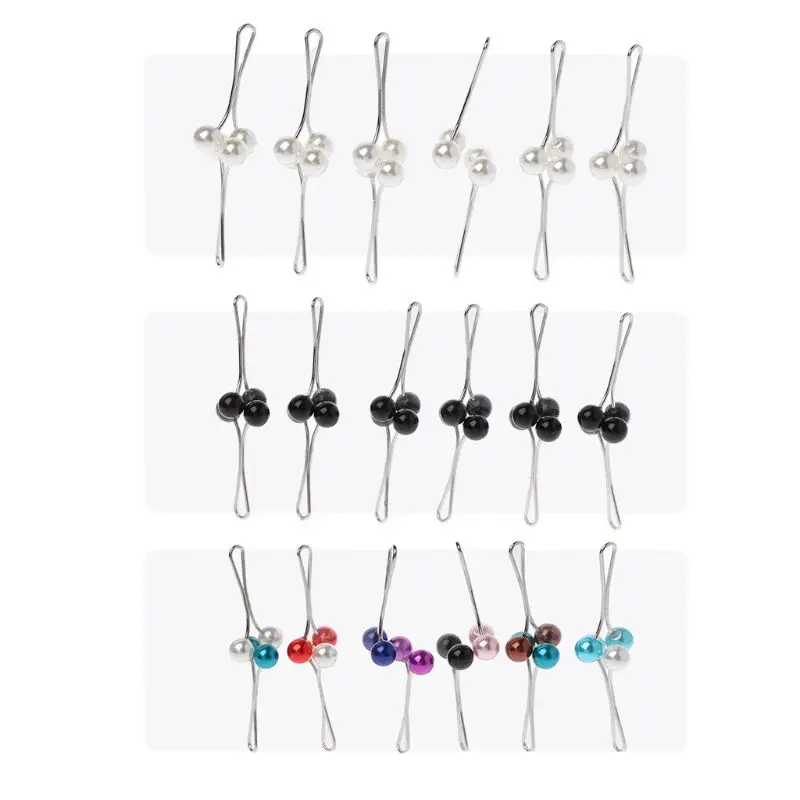 

12Pcs Muslim Hijab Pearl Clip Brooch Pins Scarf Safety Clip Women Wedding Pin