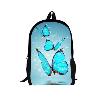 

THIKIN Teens School Backpack Fashion 3D Pattern Design Colorful Butterfly For Young Students Outdoor Sport Travel Backpack