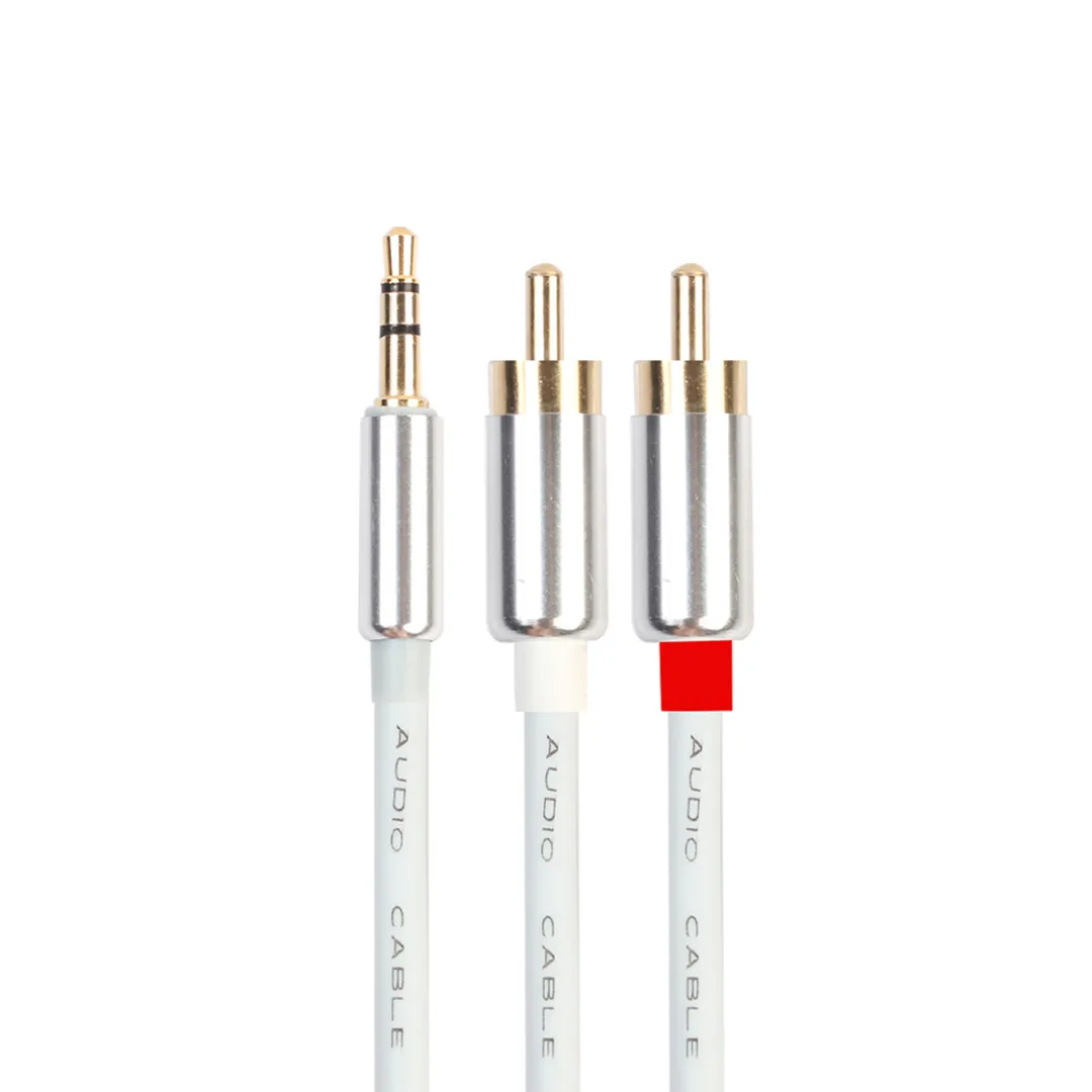Mayitr 1pc 1M 3.5mm Jack Male to 2 RCA Male Audio Cable 2 Colors High Quality AUX Stereo Y Adapter Cable Cord for Speaker MP3