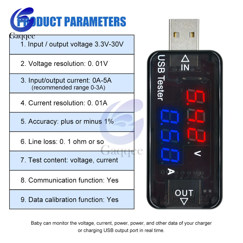 4 3-bit USB ток Напряжение зарядный детектор мобильный Мощность ток Напряжение Вольтметр Амперметр USB Зарядное устройство Тестер высокой точности