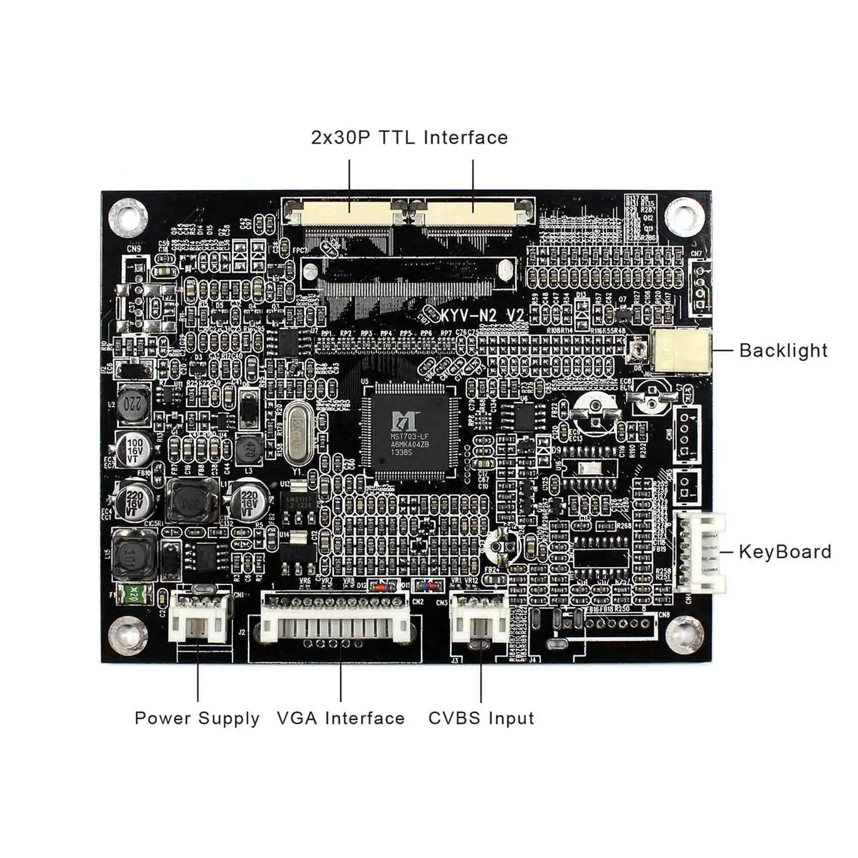 VGA+ AV ЖК-плата контроллера KYV-N2 V2 для 10," AT102TN03 800x480 ЖК-панель