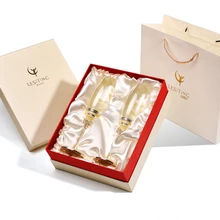 1 пара, эмалированные флейты для шампанского, высокое качество, бессвинцовый хрустальный стеклянный бокал для вина, вечерние бокалы для украшения вина, чашки для свадебного подарка