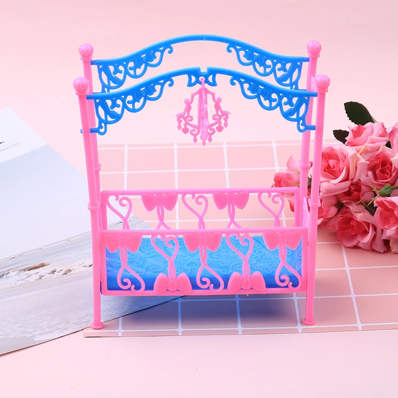 Dolls Bed Dollhouse Living Room Furniture Plastic Bed Bedroom Furniture For Dolls Dollhouse Bed