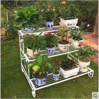 

Package mailed, wrought iron flower floor type multilayer flower terrace, the sitting room on the second floor of three layers l