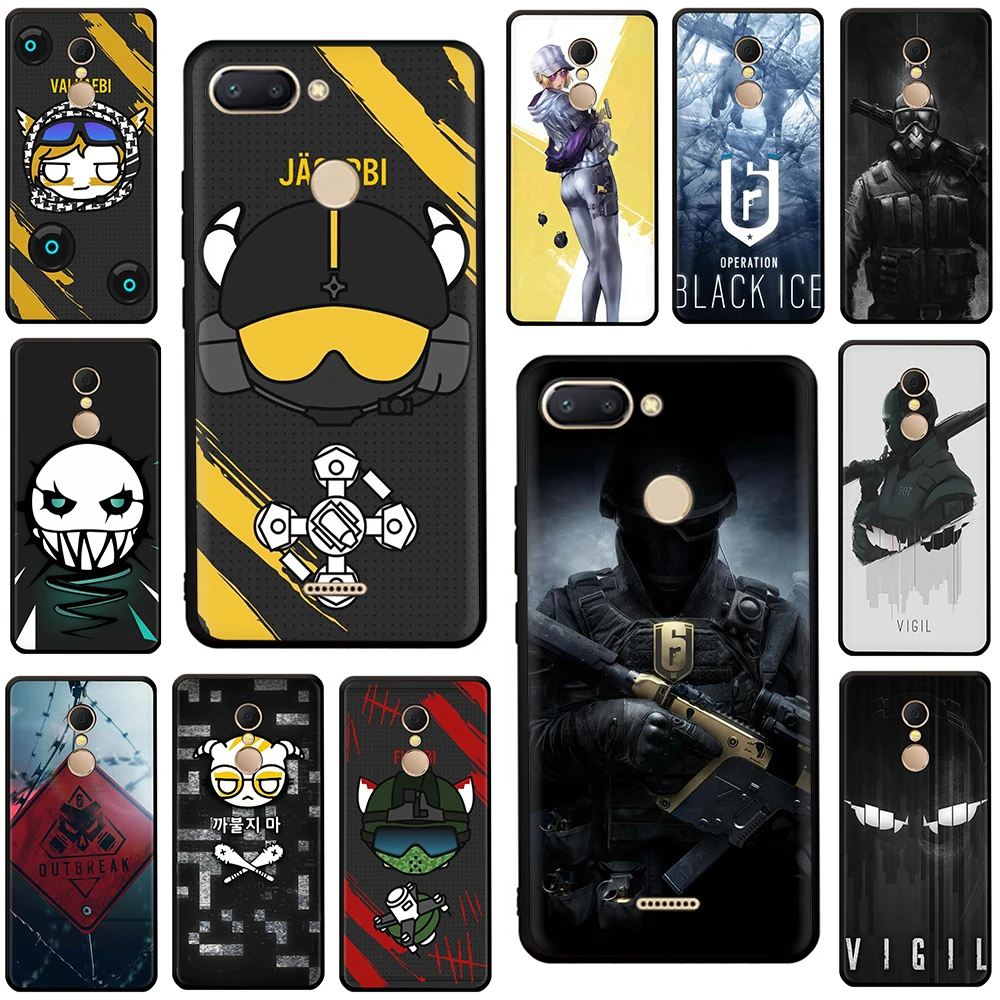 

Rainbow Six Siege Soft Silicone phone Cover for Xiaomi Redmi 4A 6A S2 Note 7 8 4 4x 5 6 Pro 7A K20 Pro