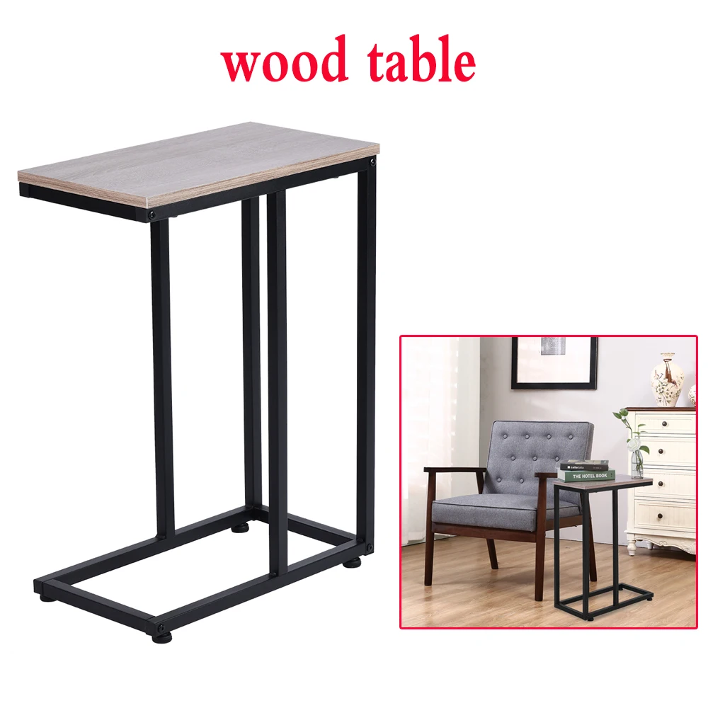 

Simple Iron Sofa Accent Table Wood Grain Desk For Living Room Night Table For Bedroom Accent Furniture Home Decoration