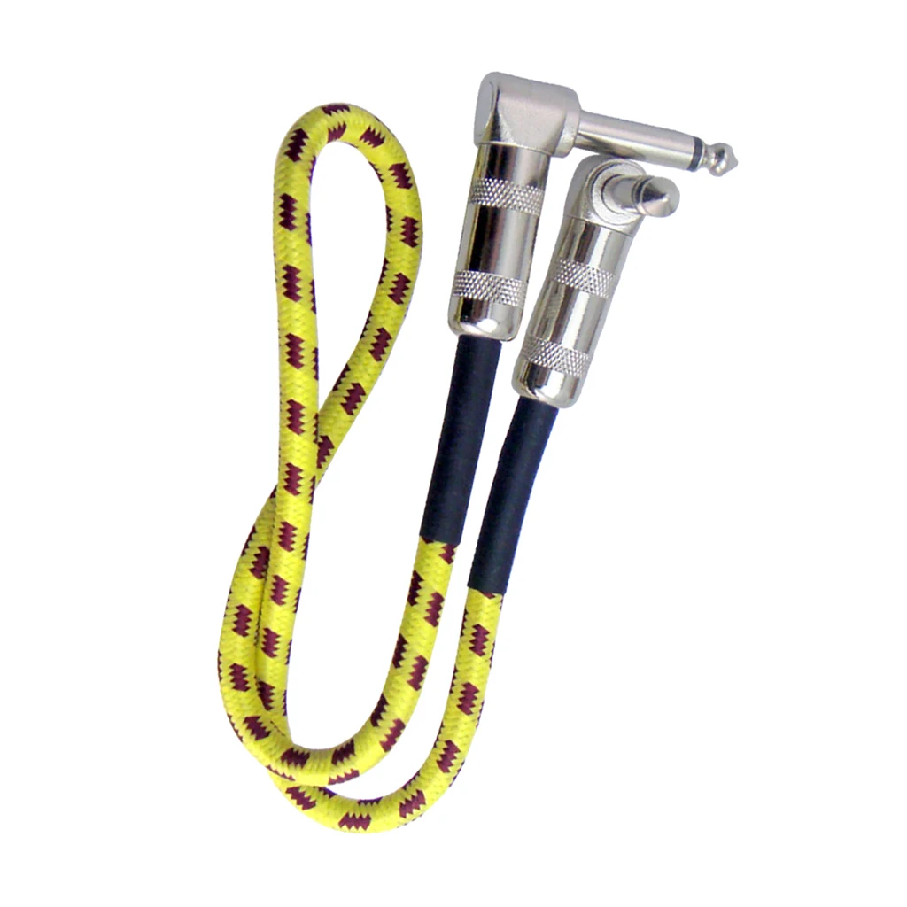 50cm 3 Colours Metal & Cloth & Copper Anti-noise Guitar Effect Pedal Cable Patch Cable for Guitar Pedal Adapters