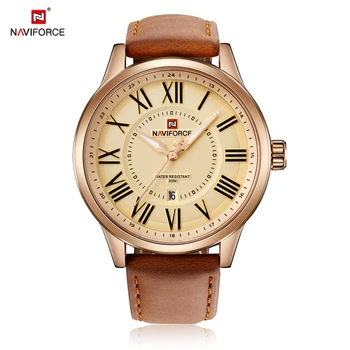 

NAVIFORCE Men Watches Top Luxury Brand Leather Watch Simple Business Wristwatch Male Clock Relogio Masculino Waterproof Watch