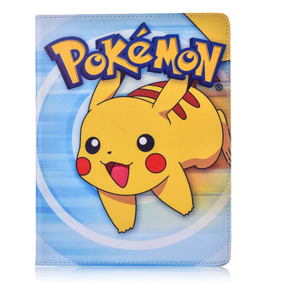 Case for Apple ipad 6 / Air 2 Pokemon Go cute Pikachu tablet PU leather Cover Flip stand shell coque para | Компьютеры и офис