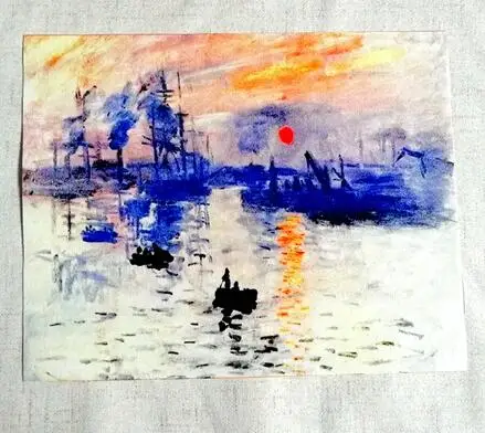 ZENGIA Monet картина маслом холст ткань для лоскутного шитья для кошелька ностальгия и ретро восхода солнца - Цвет: H7-1