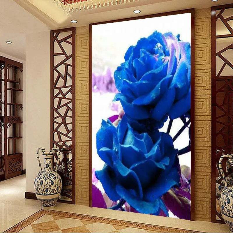 

2017 Hot Needlework DIY DMC Cross stitch Sets For Embroidery kits Printed Blue Rose Patterns enough thread Counted Cross-Stitch