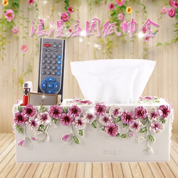 

European dinner style multifunctional paper towel box living room retro American remote control