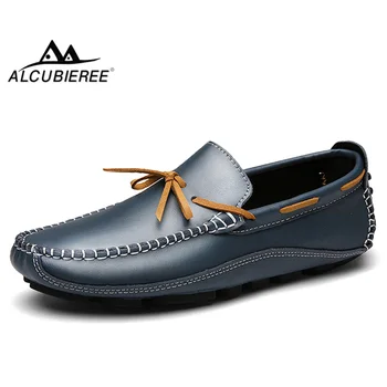 

ALCUBIEREE 2019 Spring Breathable Mens Boat Shoes Fashion Bowtie Loafers Lazy Smoking Shoes for Men Non-slip Flats Moccasins