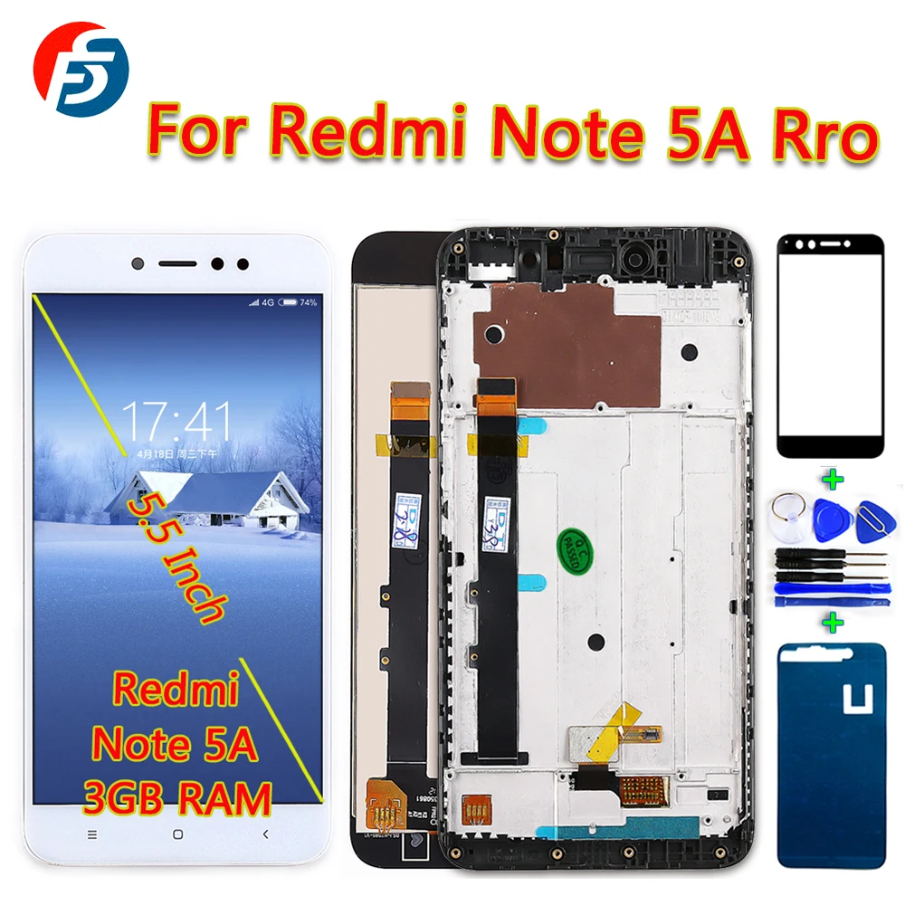 

Fansu Lcd Display For Xiaomi Redmi Note 5A Pro 3GB RAM Touch Screen 5.5 inch Digitizer Assembly For Redmi Y1 Frame With Gift