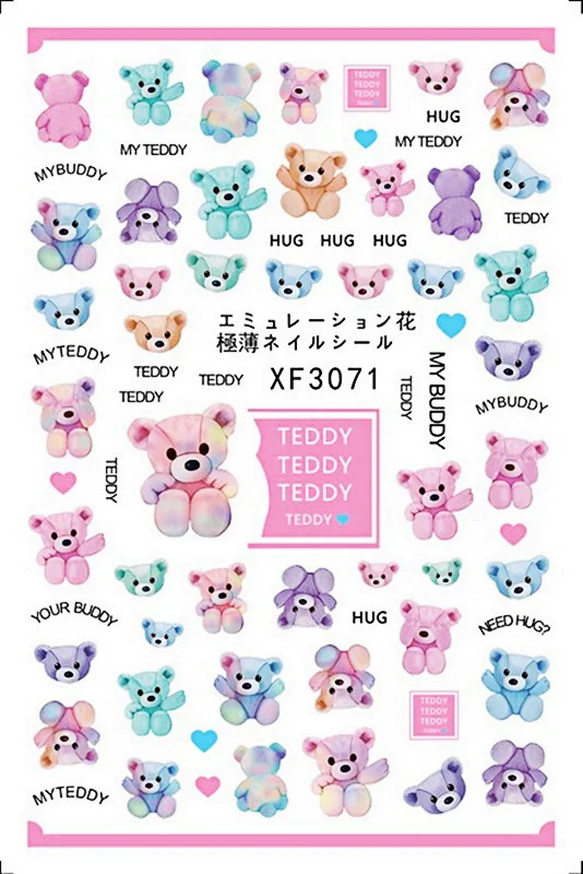 

Cartoon Patterns! Nails Art Manicure Back Glue Design Nail Sticker For Nails Decoration