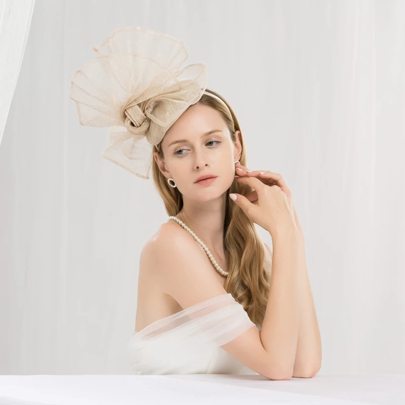 Champagne pillbox hat Clearance