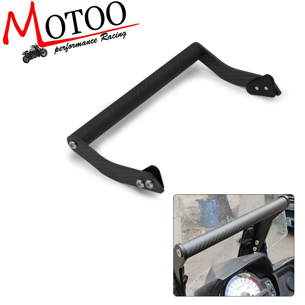

Motorcycle Accessories GPS Navigation Bracket Holder Extended Bar Modified Carbon Fiber for KAWASAKI VERSYS650 KLE650 2015-2017