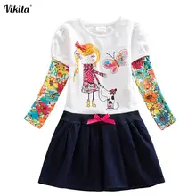 VIKITA платья для девочек детские кружевные платья-пачки с изображением совы детская одежда в полоску Детские платья для девочек H5926 Mix