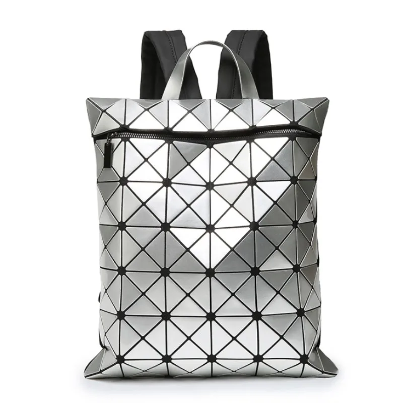 

2019 New Women Laser Backpack Geometric Shoulder Bag Student's School Bag Hologram Luminous Backpack Laser Silver Backpack