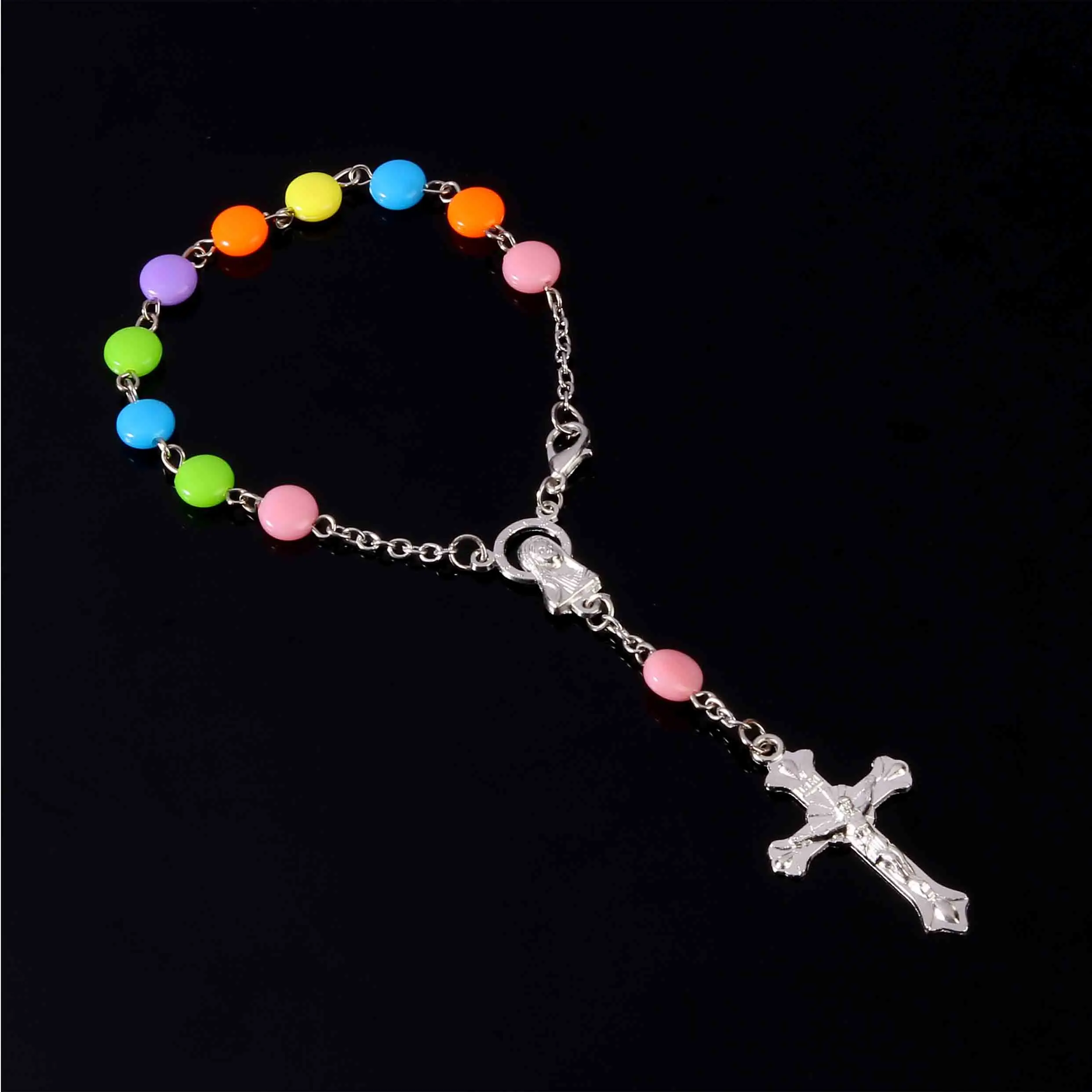First Communion Gifts for Girls Catholic Our Rose Lourdes Medal and Cross Necklace SZQCZB Rosary Beads Catholic Necklace for Women