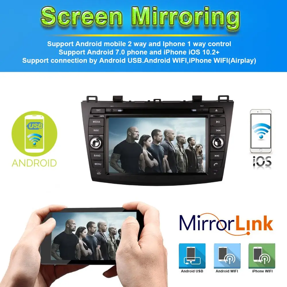 Perfect 8 Inch Android 8.0 Octa Core 4GB+32GB Car PC GPS Radio Stereo with Bluetooth For Mazda 3 2010 2011 2012 Head Unit DAB+ WIFI 7