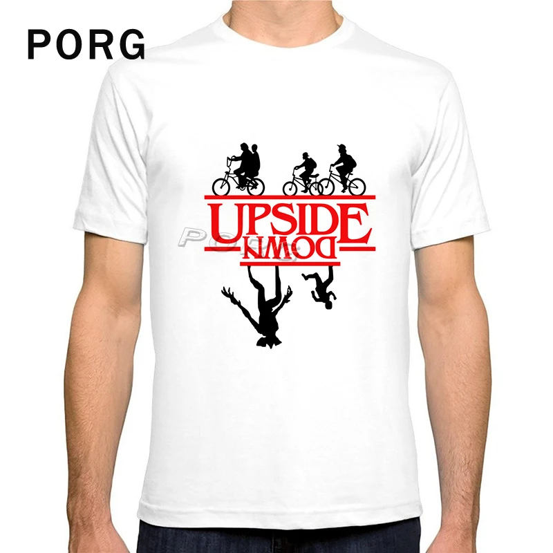 

Stranger Things Upside Down T Shirt Streetwear Harajuku Printed Homme T-Shirt Men Gothic Camisetas Hombre 2019 Cotton100% O-Neck